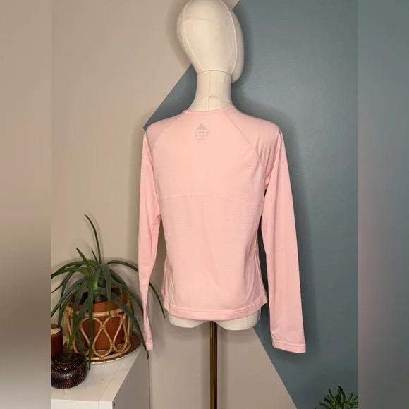 Adidas Pink Long Sleeve Performance Top Lightweight Running Activewear Shirt Med - Picture 5 of 10